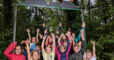 Ein Willkommensschild aus Kinderhand